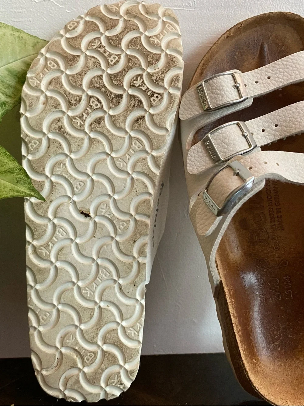 Pre-owned Betula Florida Sandals in Light Beige 37/6 Narrow Fit Women’s
